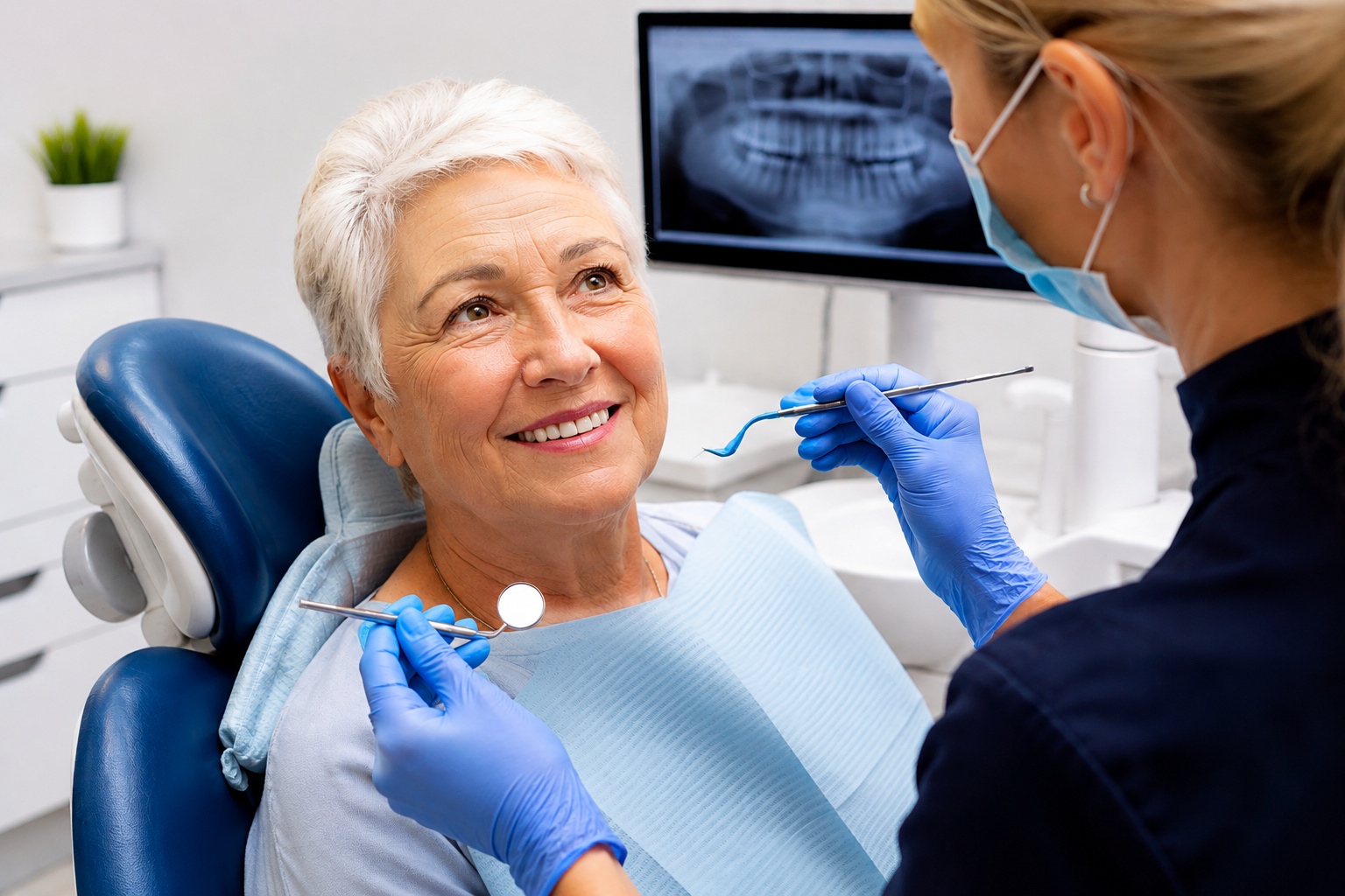 older adult at a dental check-up for senior dental care - Gold Coast